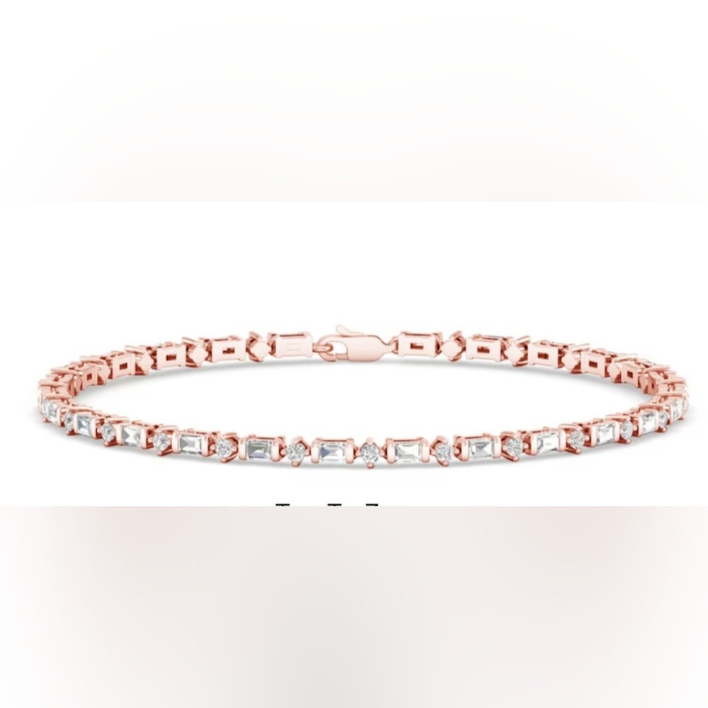 14k Rose Gold and Diamond Tennis Bracelet